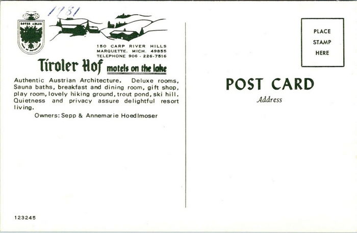 Tiroler Hof (The Residences at Harbor Vista) - Postcard Back